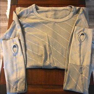 Swiftly longsleeve light blue & dark blue stripes